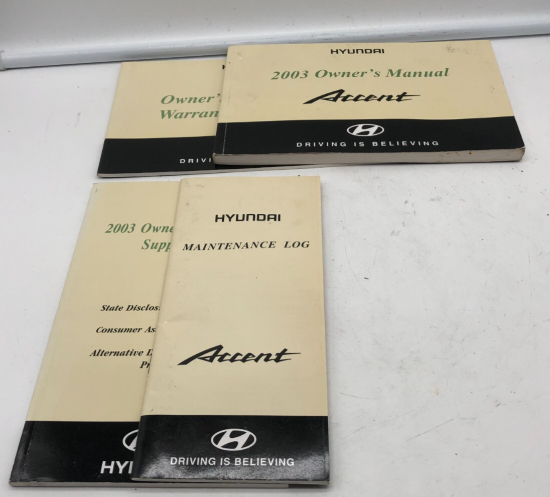 2003 Hyundai Accent Owners Manual Set OEM D02B03009