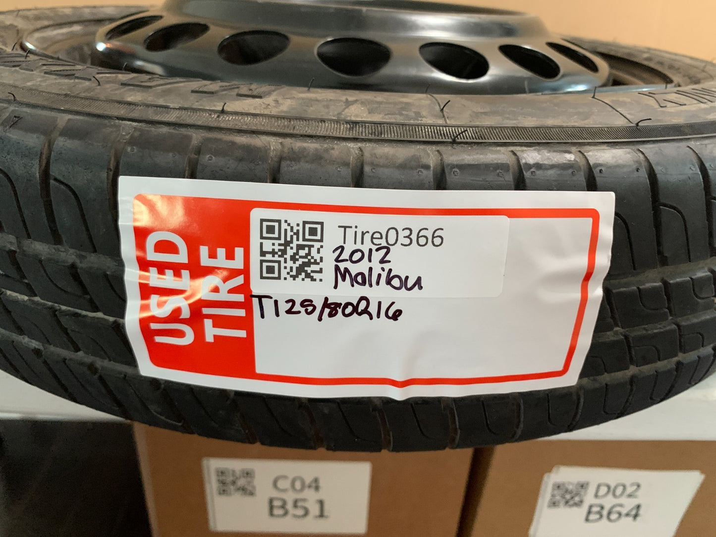 2004-2012 Chevrolet Malibu 16" Spare Tire Compact Donut T125/80R16
