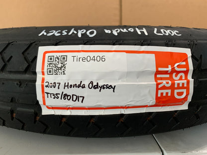 2005-2010 Honda Odyssey 17" Spare Tire T135/80D17 OEM Wheel Compact Donut OEM