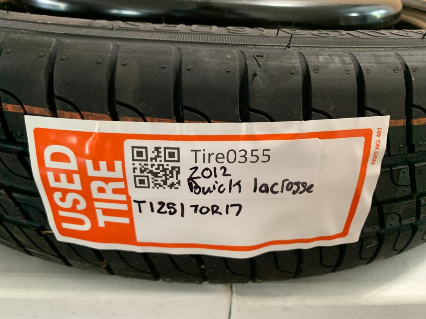2010-2016 Buick Lacrosse Impala 17" Spare Tire Compact Donut T125/70R17 OE