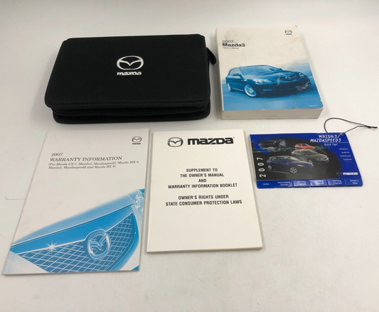 2007 Mazda 3 Owners Manual Set with Case OEM D03B52026