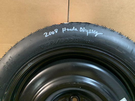 2005-2010 Honda Odyssey 17" Spare Tire Compact Donut T135/80D17 OEM Spare