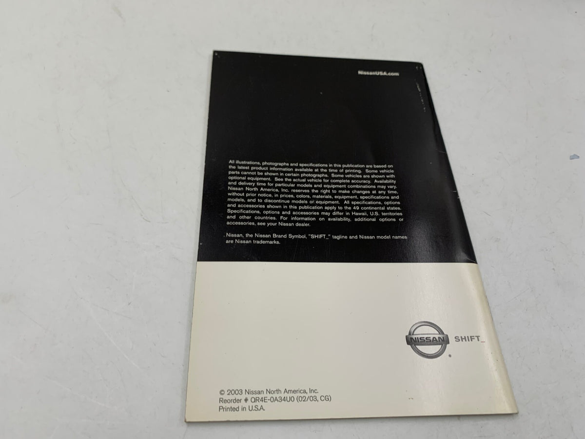 2004 Nissan Maxima Owners Manual Set with Case OEM D01B48005