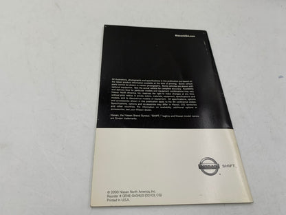 2004 Nissan Maxima Owners Manual Set with Case OEM D01B48005
