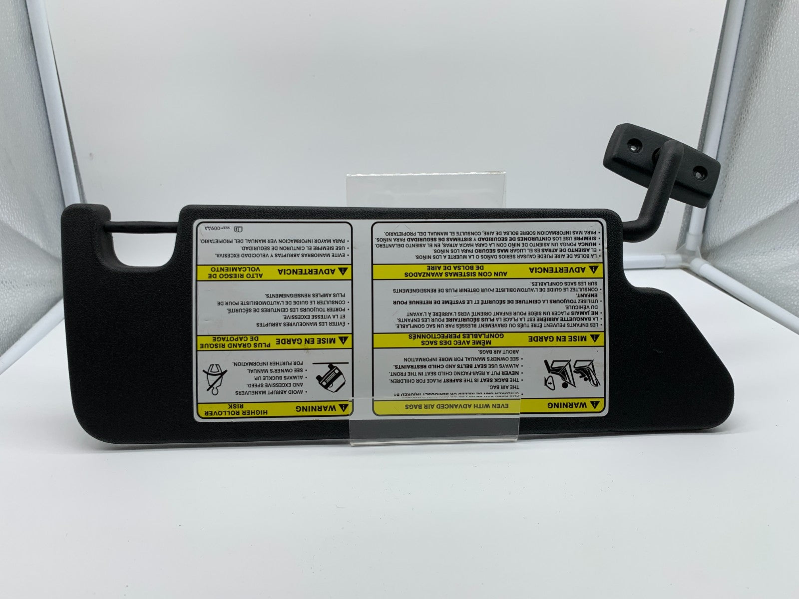 2007-2009 Jeep Wrangler Driver Sun Visor Black OEM B03B51003