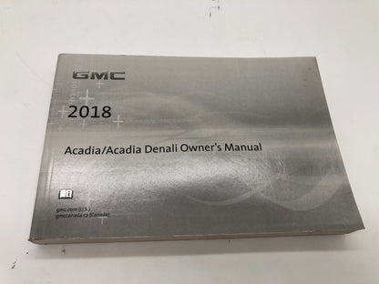 2018 GMC Acadia Owners Manual Set OEM E03B47006