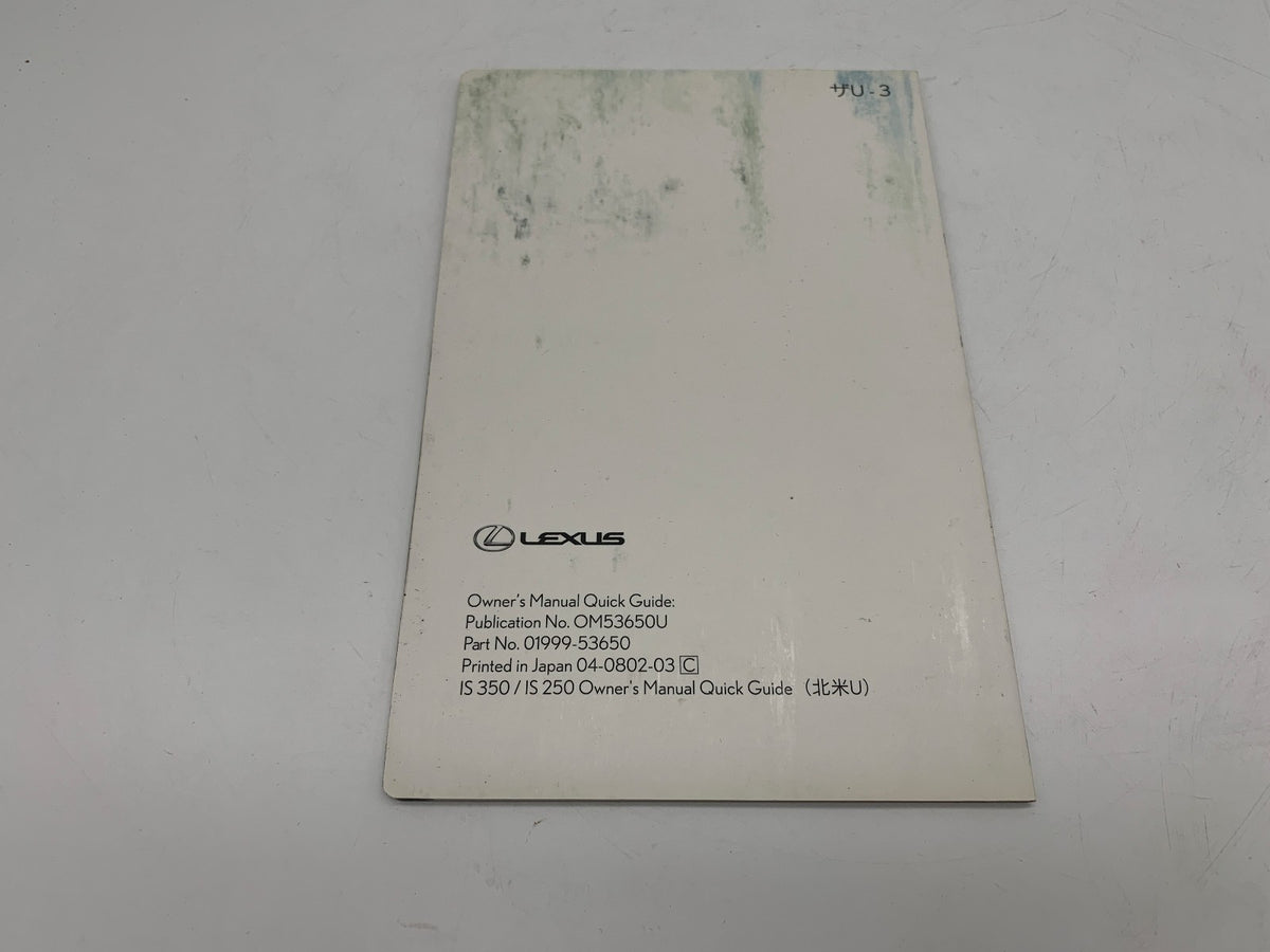 2008 Lexus IS250 IS350 IS 250 IS 350 Owners Manual Set with Case OEM R01B50021