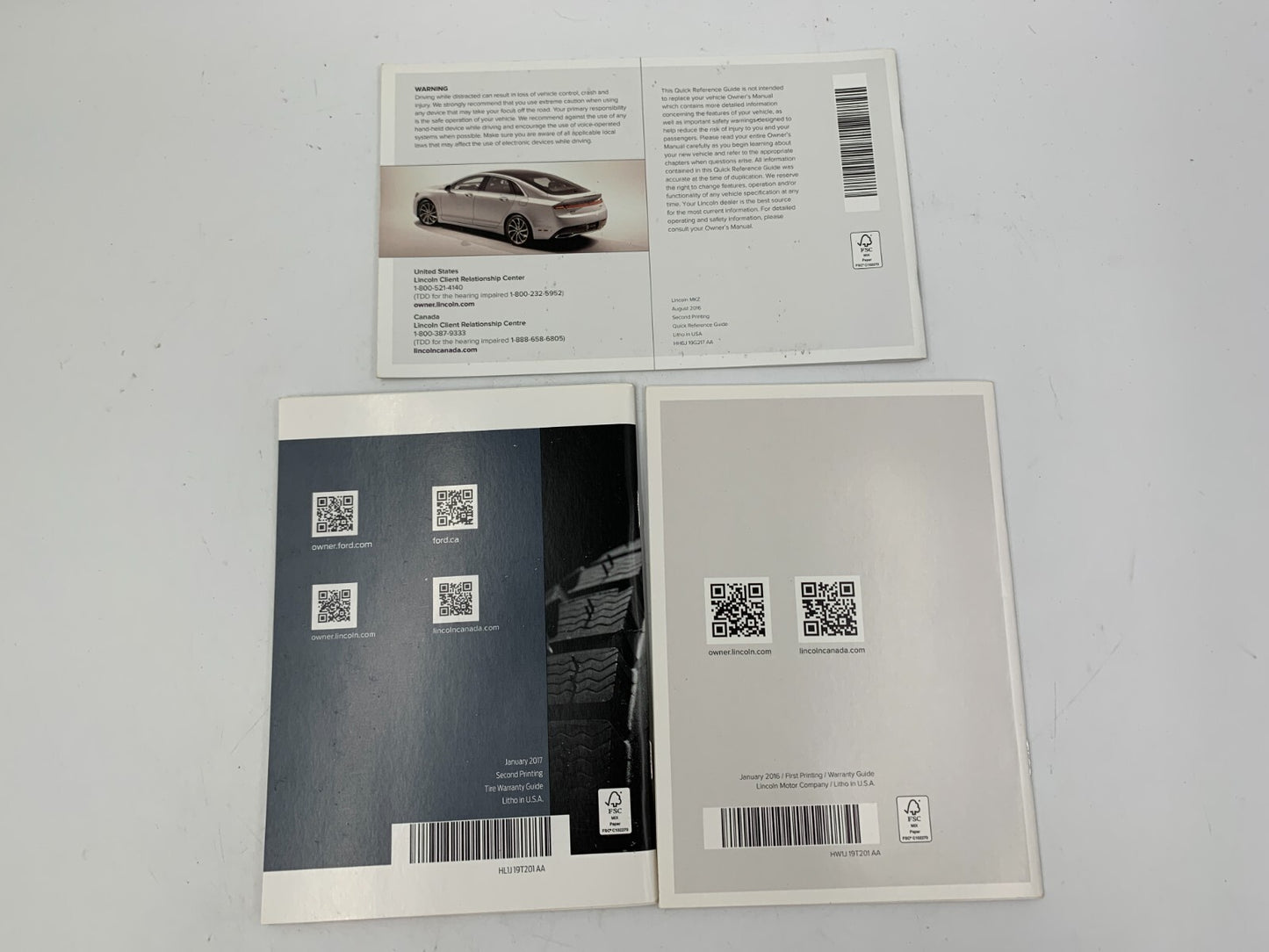2017 Lincoln MKZ Owners Manual Set OEM B01B53002
