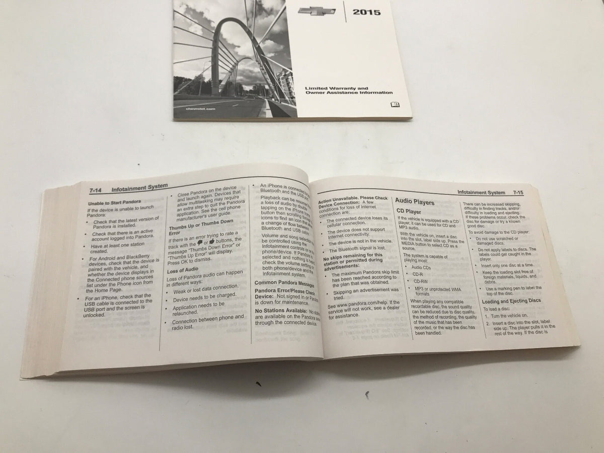 2015 Chevy Silverado Owners Manual Set OEM R01B06018