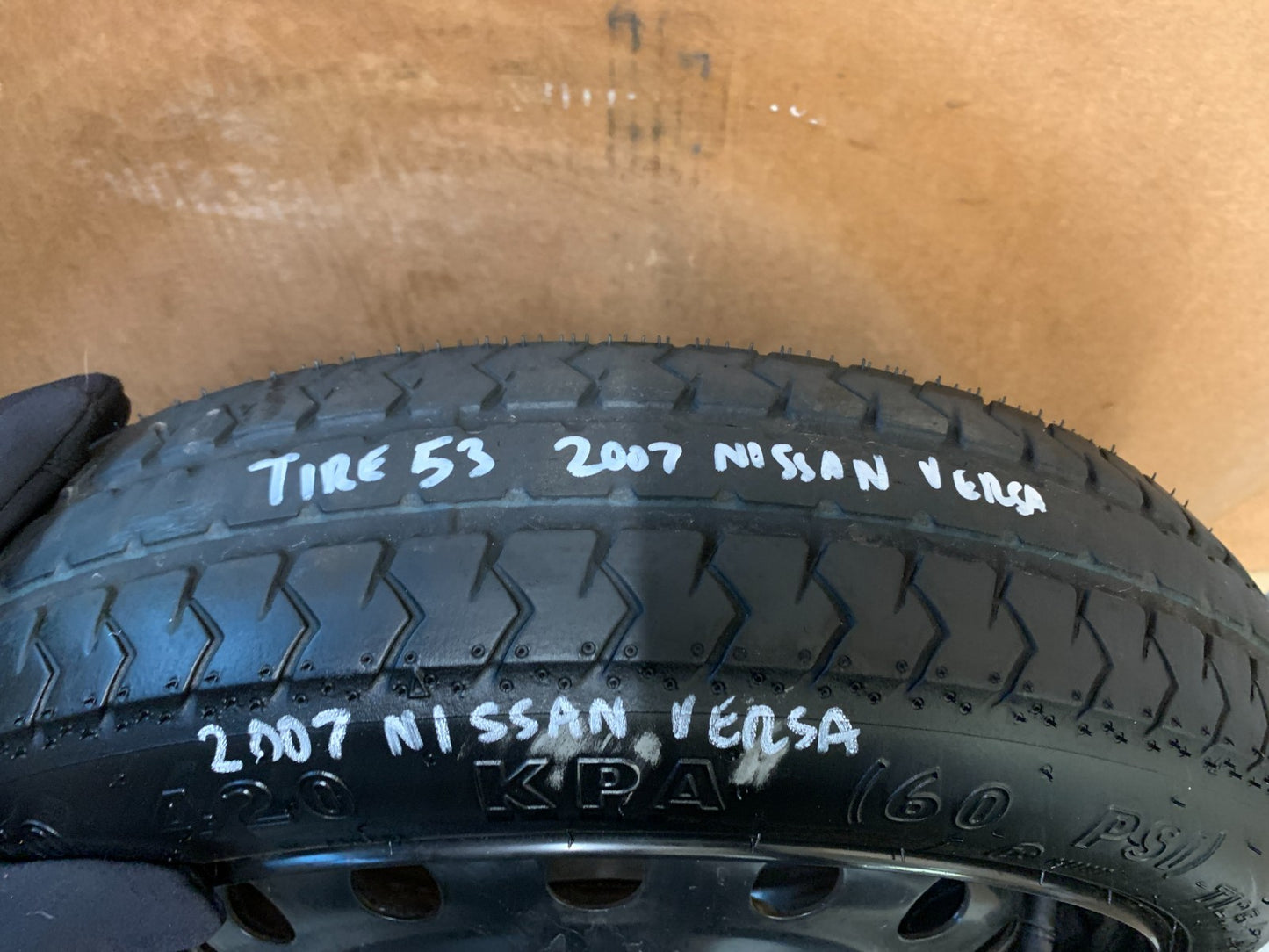 2007-2012 Nissan Versa 15" Spare Tire Wheel Compact Donut T125/70D15