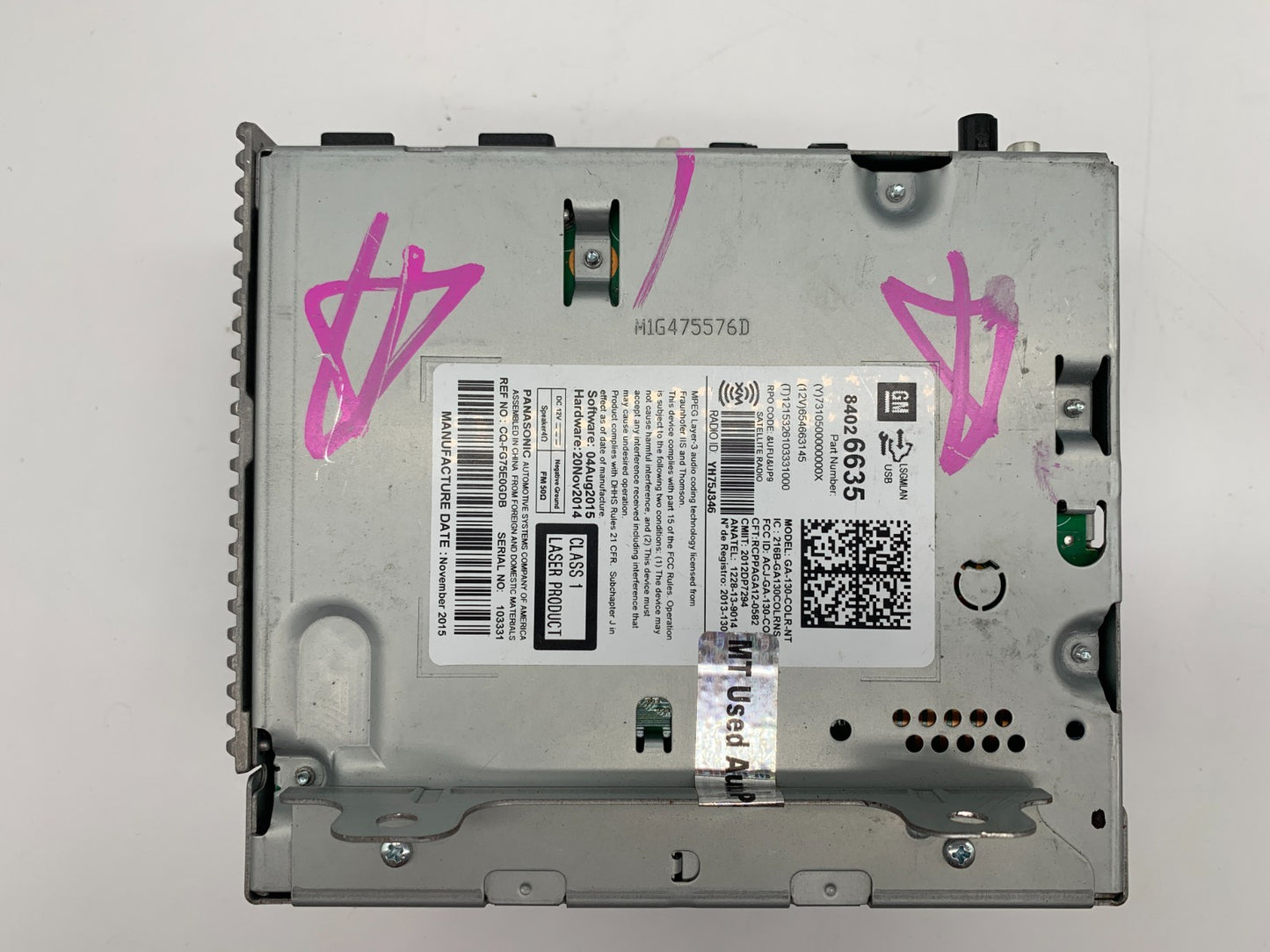 2015-2016 Buick Verano AM FM CD Player Radio Receiver OEM D01B17003