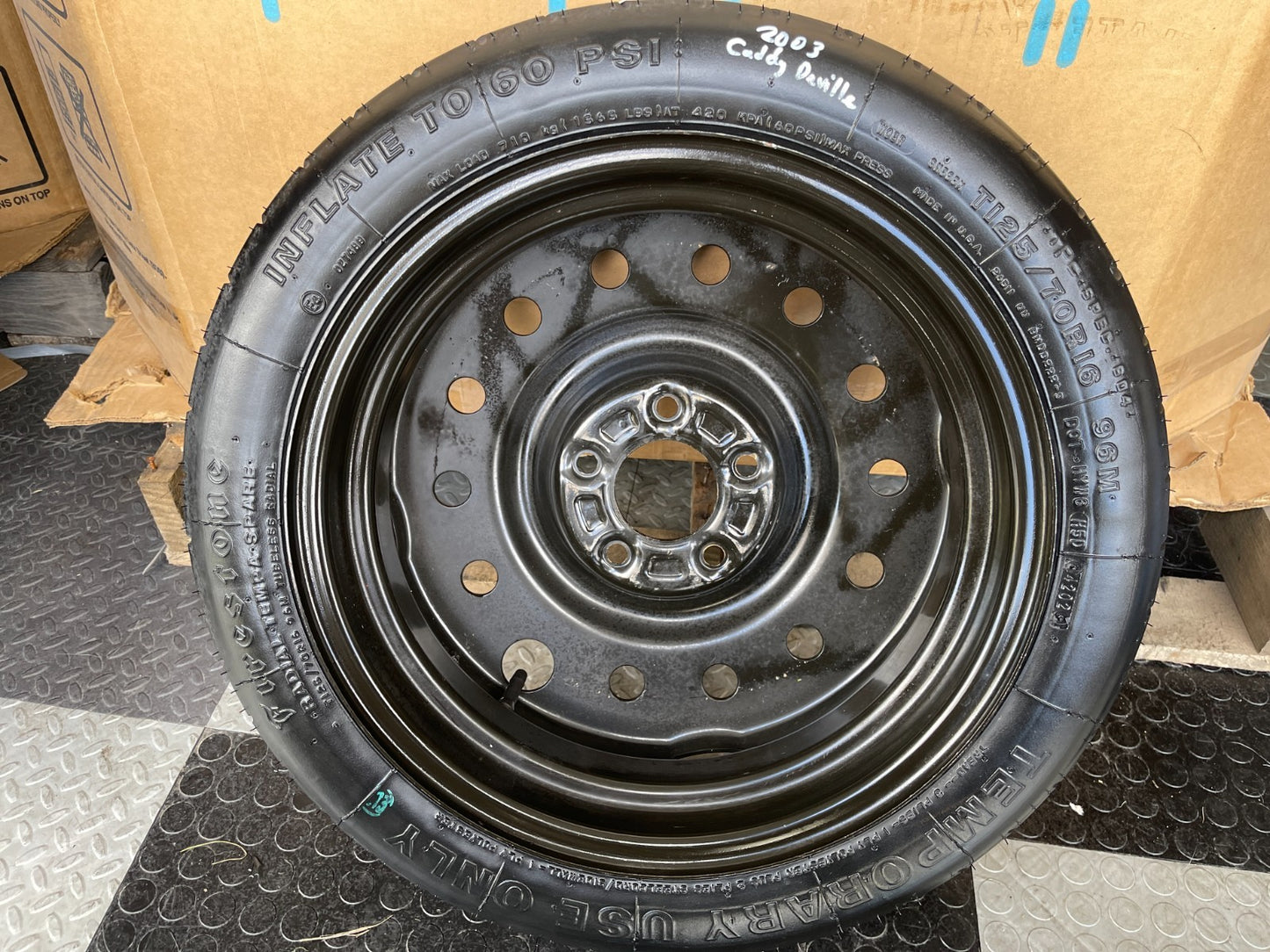 2000-2005 Cadillac Deville Spare Tire 16" Compact with Jack T125/70R16