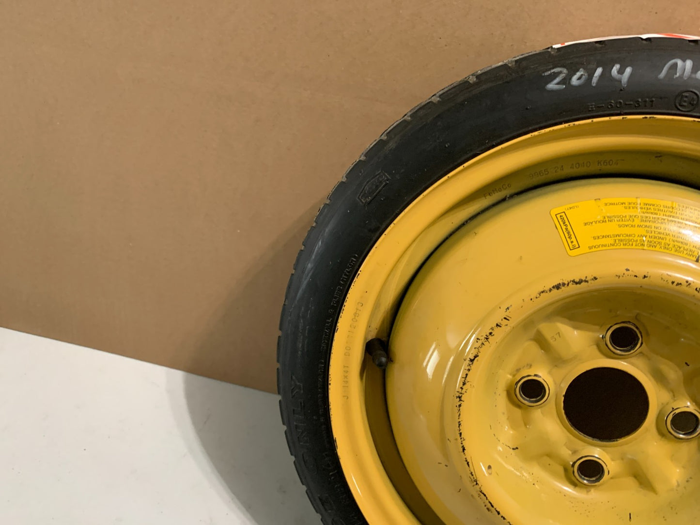 2011-2014 Mazda 2 Mazda2 14" Spare Tire Compact Donut T115/70D14