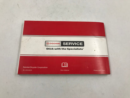 2006 Dodge Stratus Sedan Owners Manual OEM B01B01003