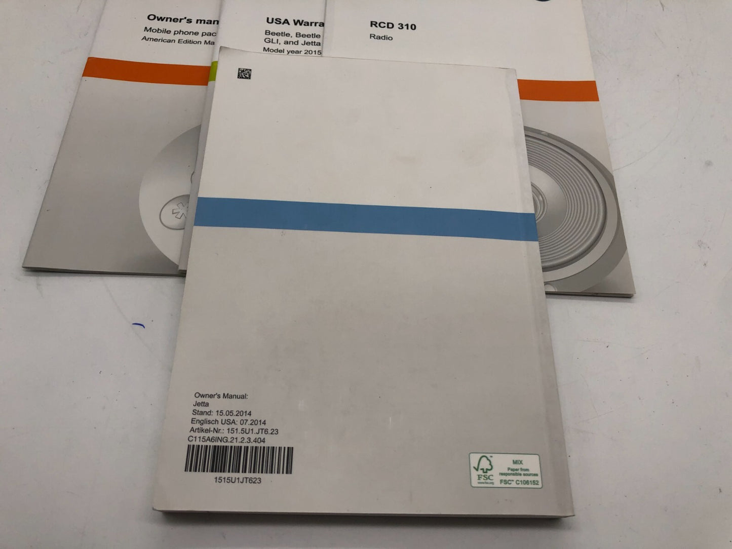 2015 Volkswagen Jetta GLI Owners Manual Set with Case OEM C02B49012