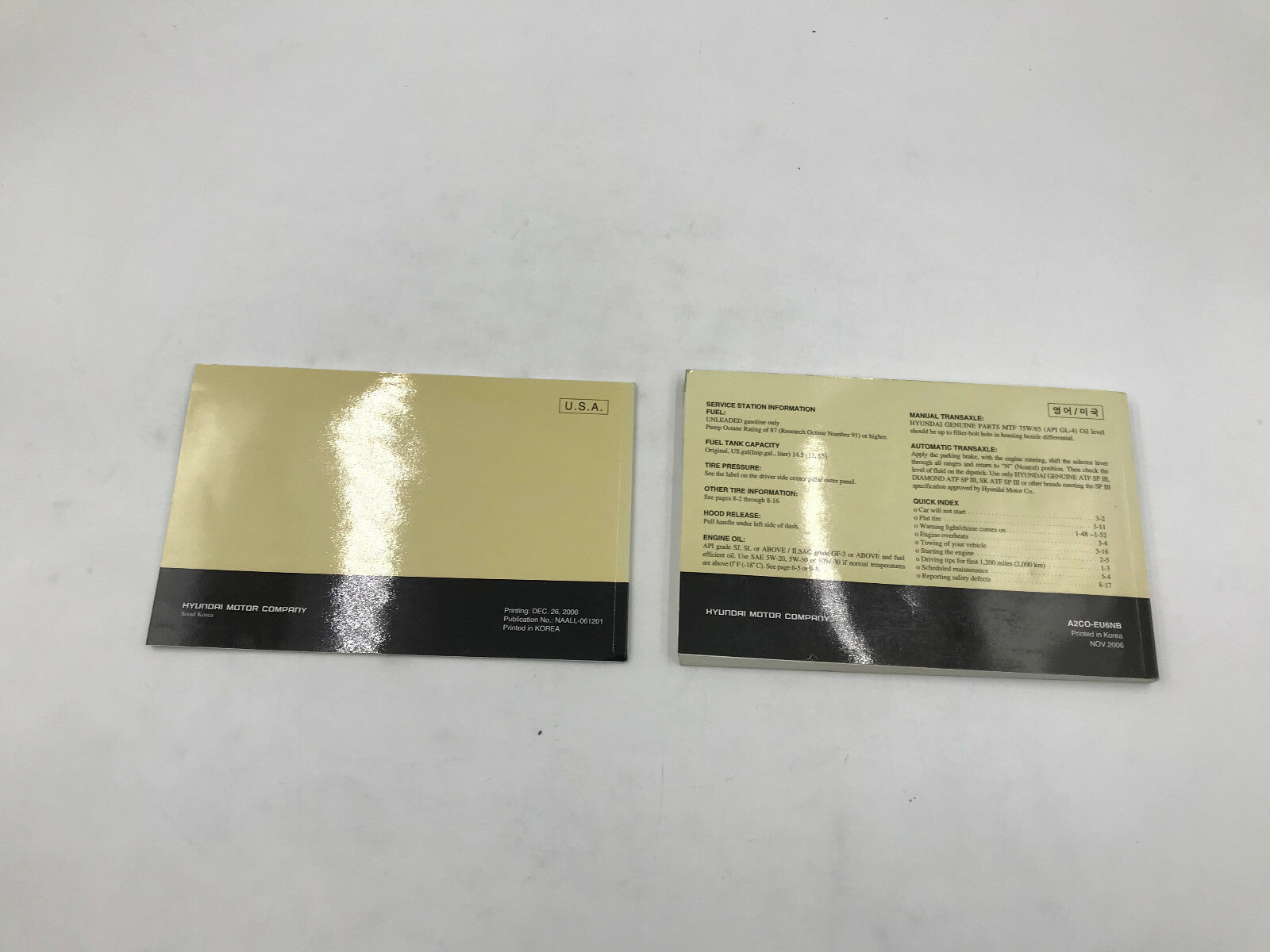 2007 Hyundai Tiburon Owners Manual Set OEM A04B27027