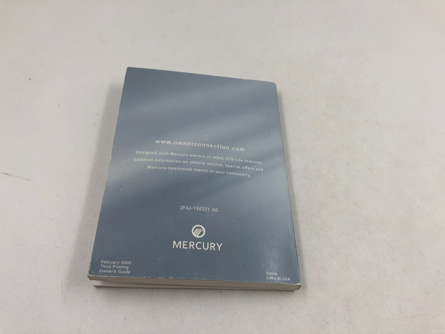 2002 Mercury Sable Owners Manual OEM A03B19071