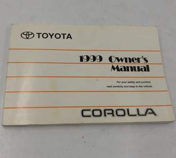 1999 Toyota Corolla Owners Manual Handbook OEM E01B51028