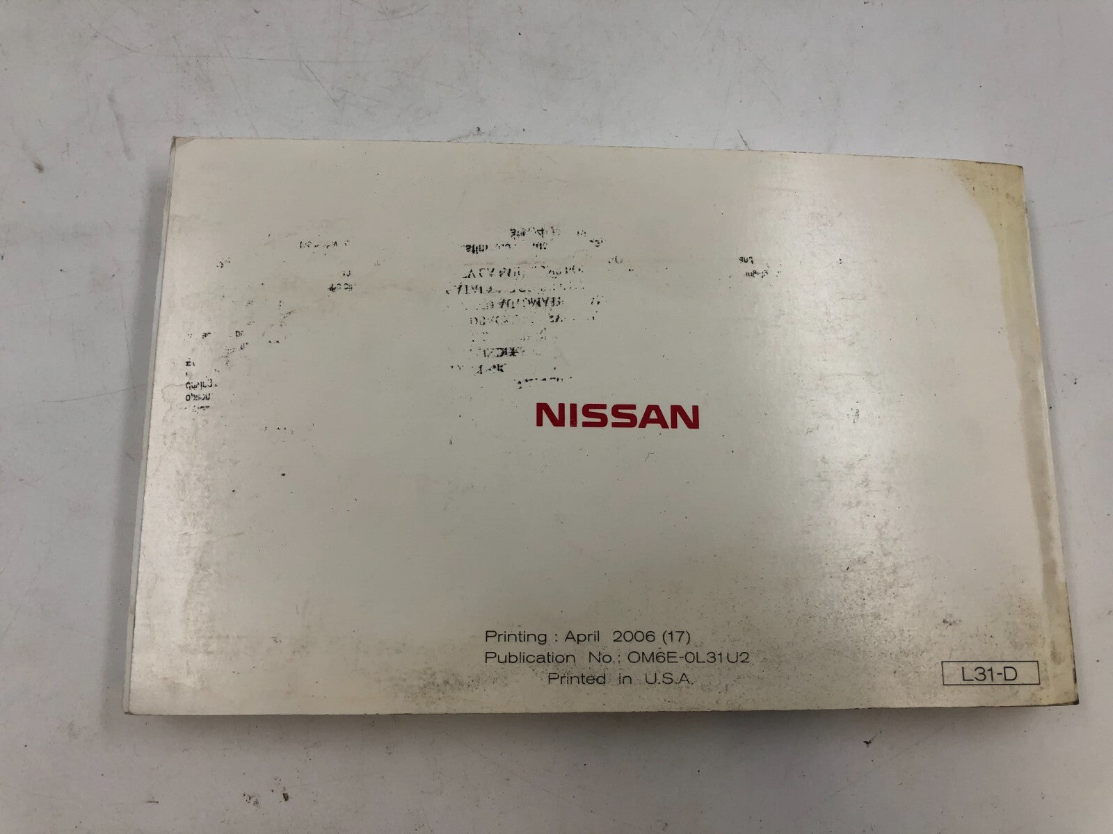 2006 Nissan Altima Owners Manual OEM C03B68014
