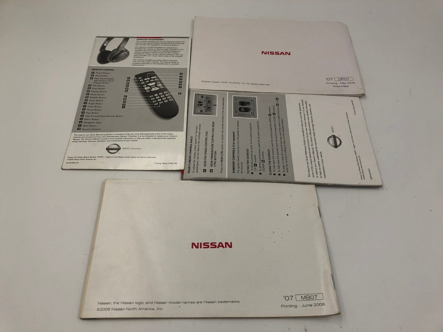 2007 Nissan Quest Owners Manual Set OEM C01B47027