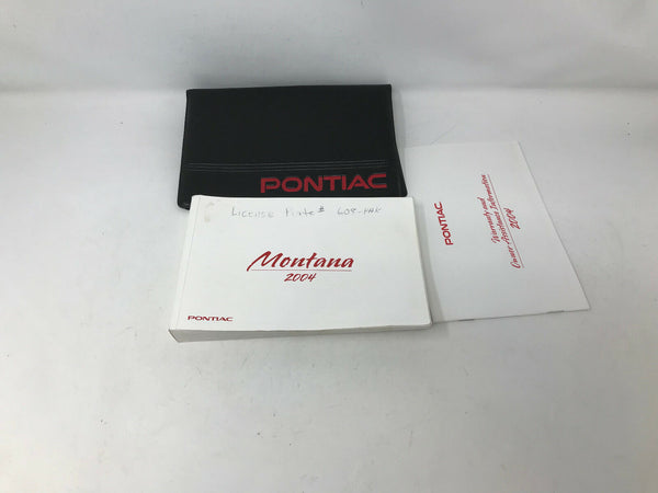 2004 Pontiac Montana Owners Manual Handbook Set with Case OEM H02B29006