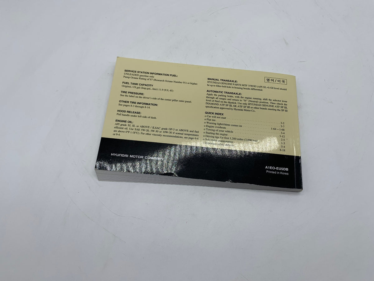 2006 Hyundai Accent Owners Manual OEM R01B37035