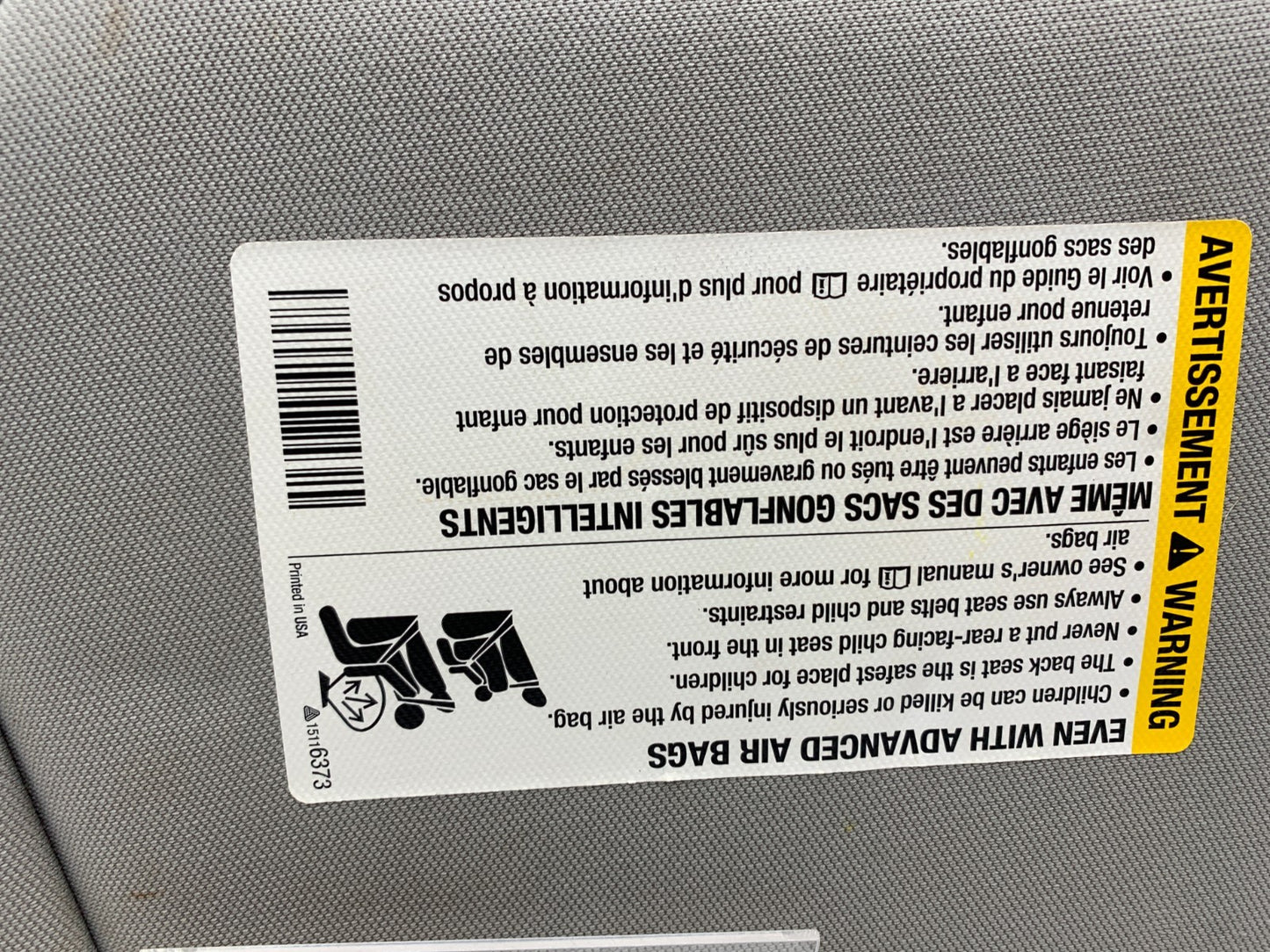 2005-2009 Buick LaCrosse Allure Passenger Sun Visor Gray Illuminated A03B37006