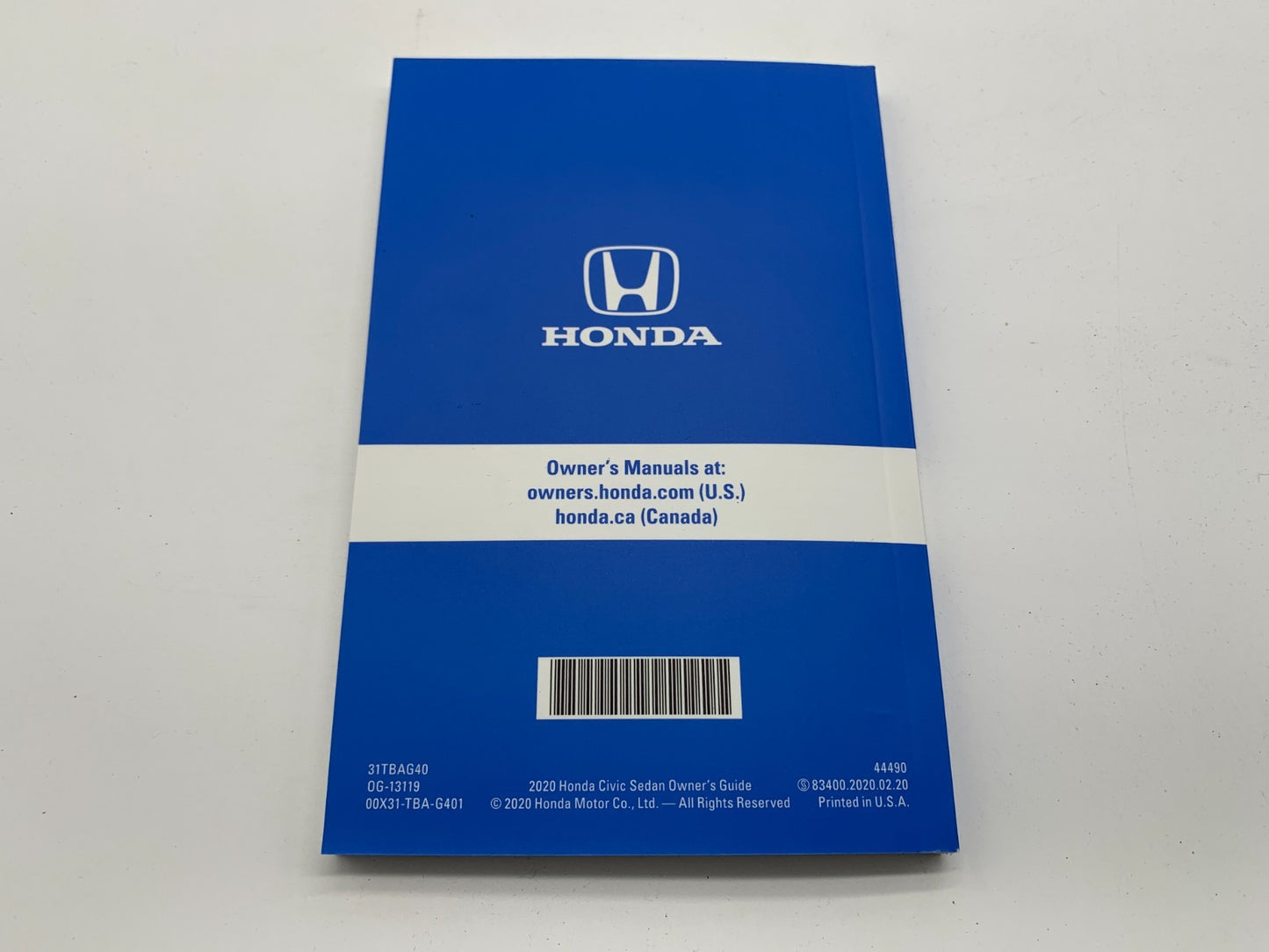 2020 Honda Civic Hatchback Owners Manual Set with Case OEM B03B24015