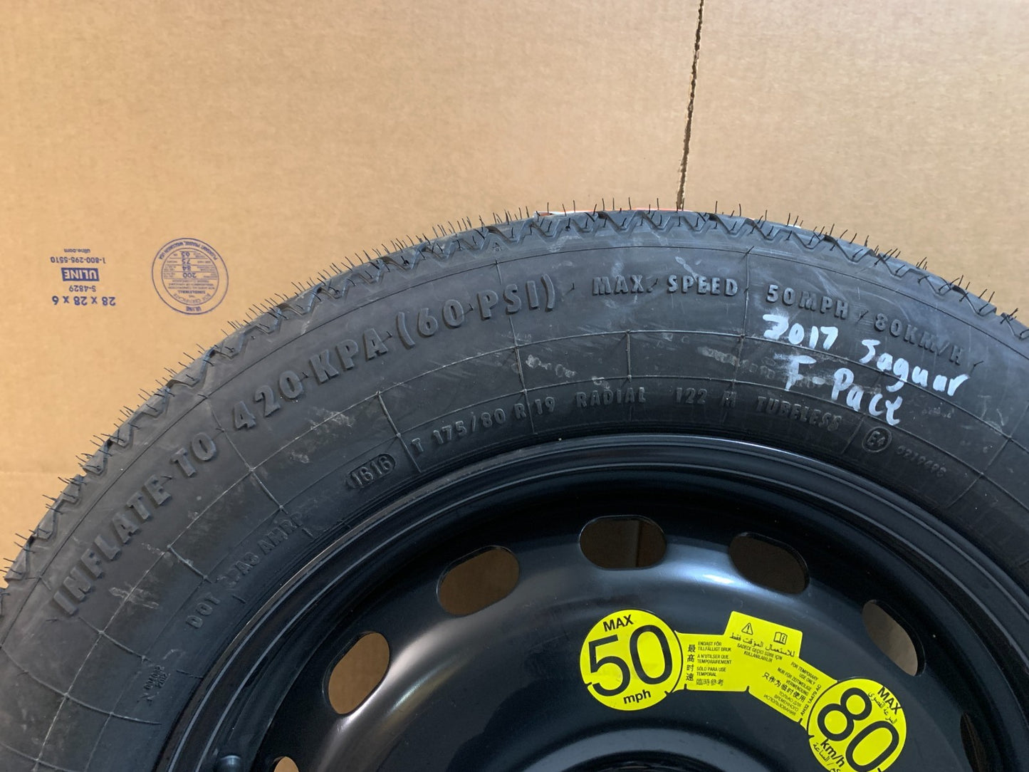 2017-2025 Jaguar F-Pace 19" Spare Tire Compact Donut T175/80R19