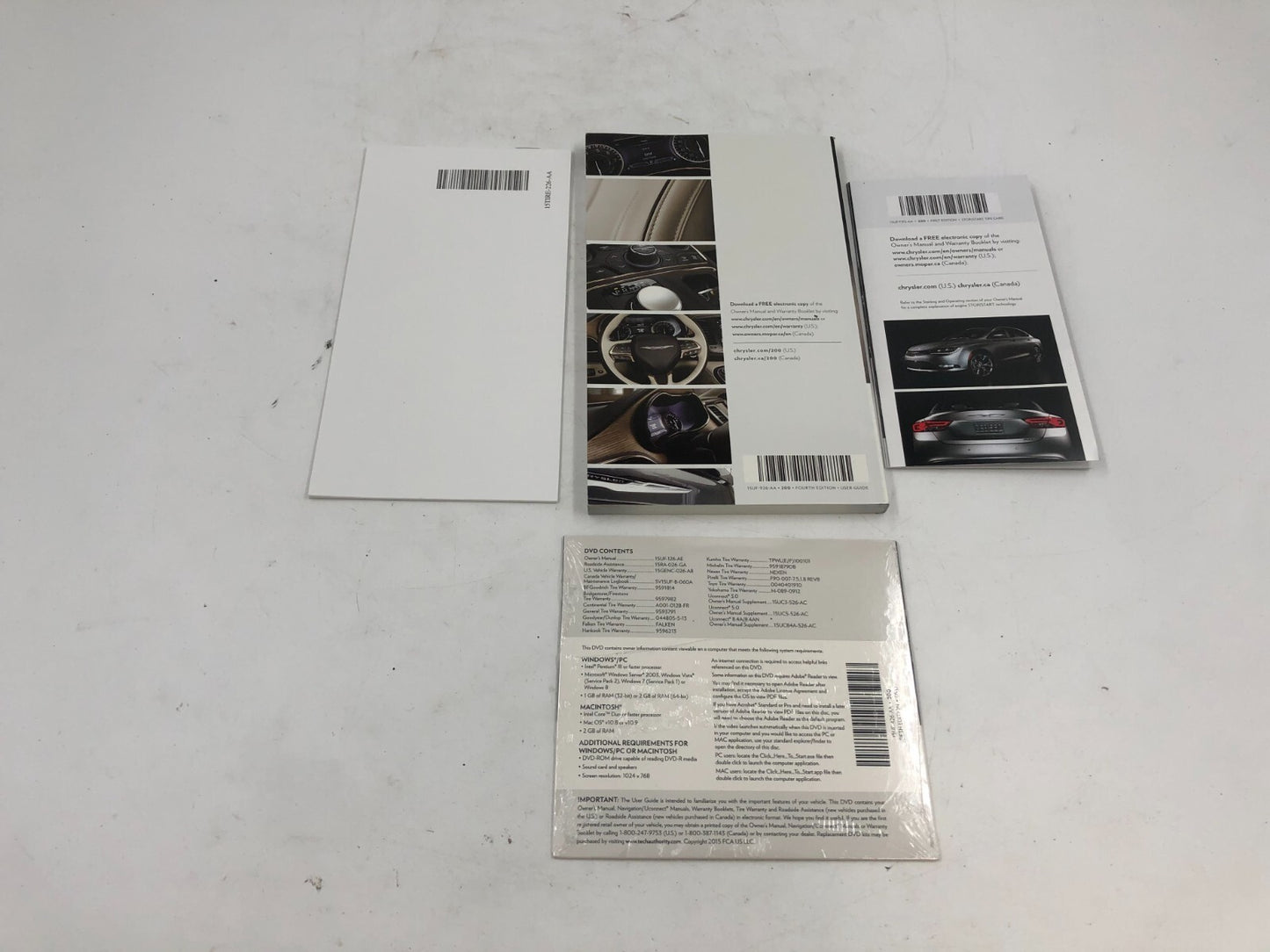 2015 Chrysler 200 Owners Manual with Case OEM C03B68011