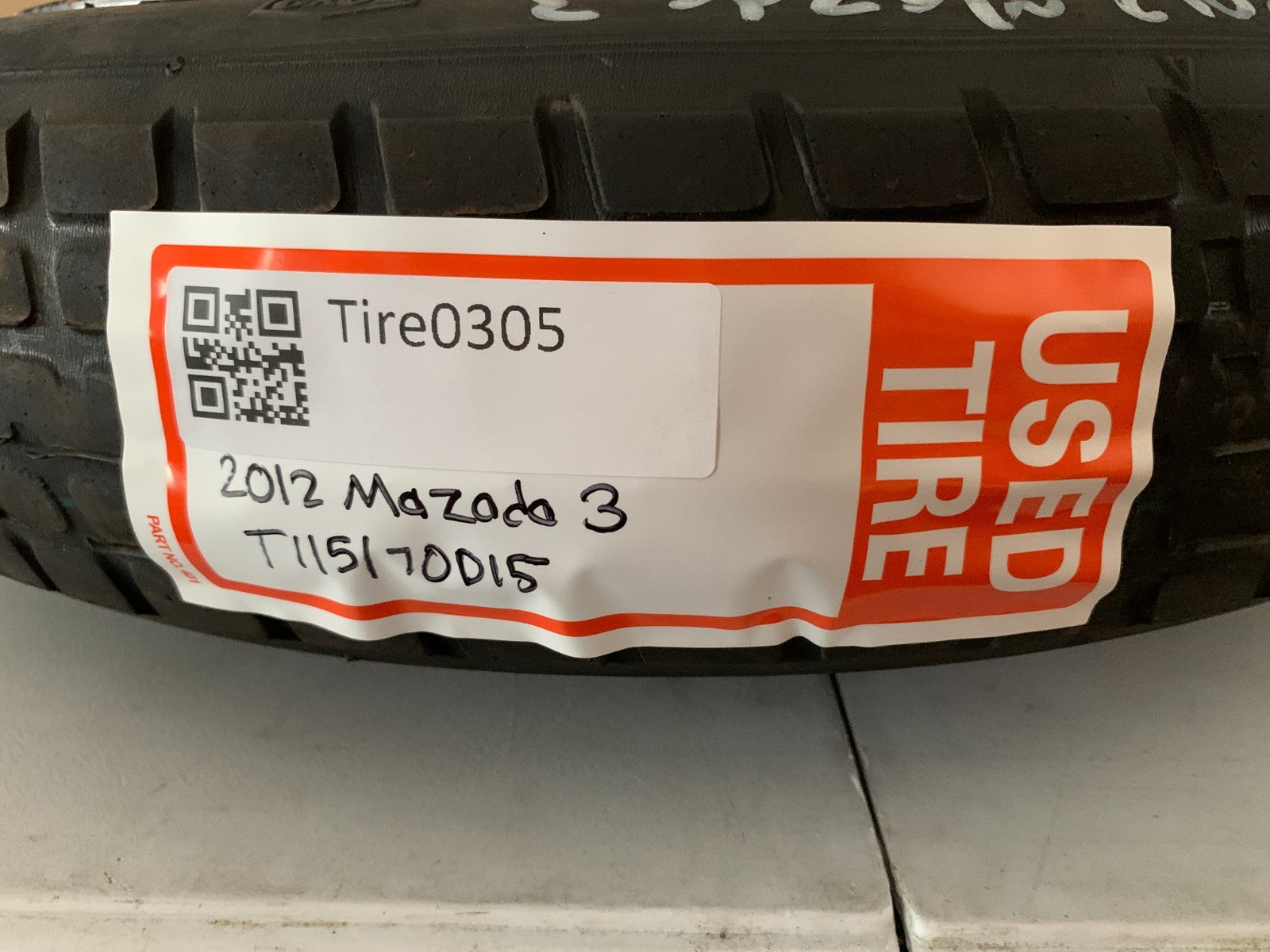2010-2013 Mazda 3 Mazda3 15" Spare Tire Compact Donut T115/70D15