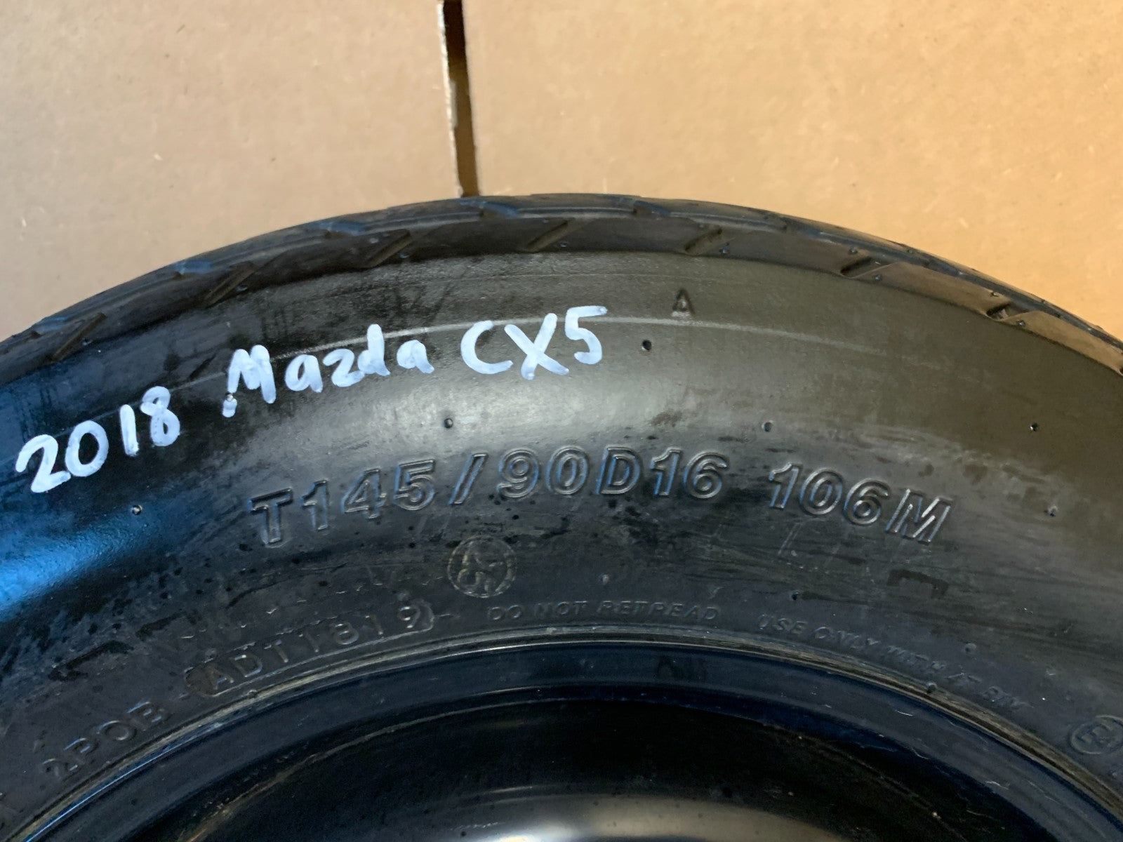 2018-2023 Mazda CX5 CX-5 16" Spare Tire Wheel Compact Donut T145/90D16
