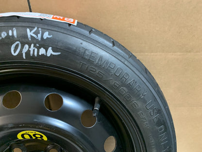 2011-2018 Kia Optima 16" Spare Tire Compact Donut T125/80D16 OEM Spare