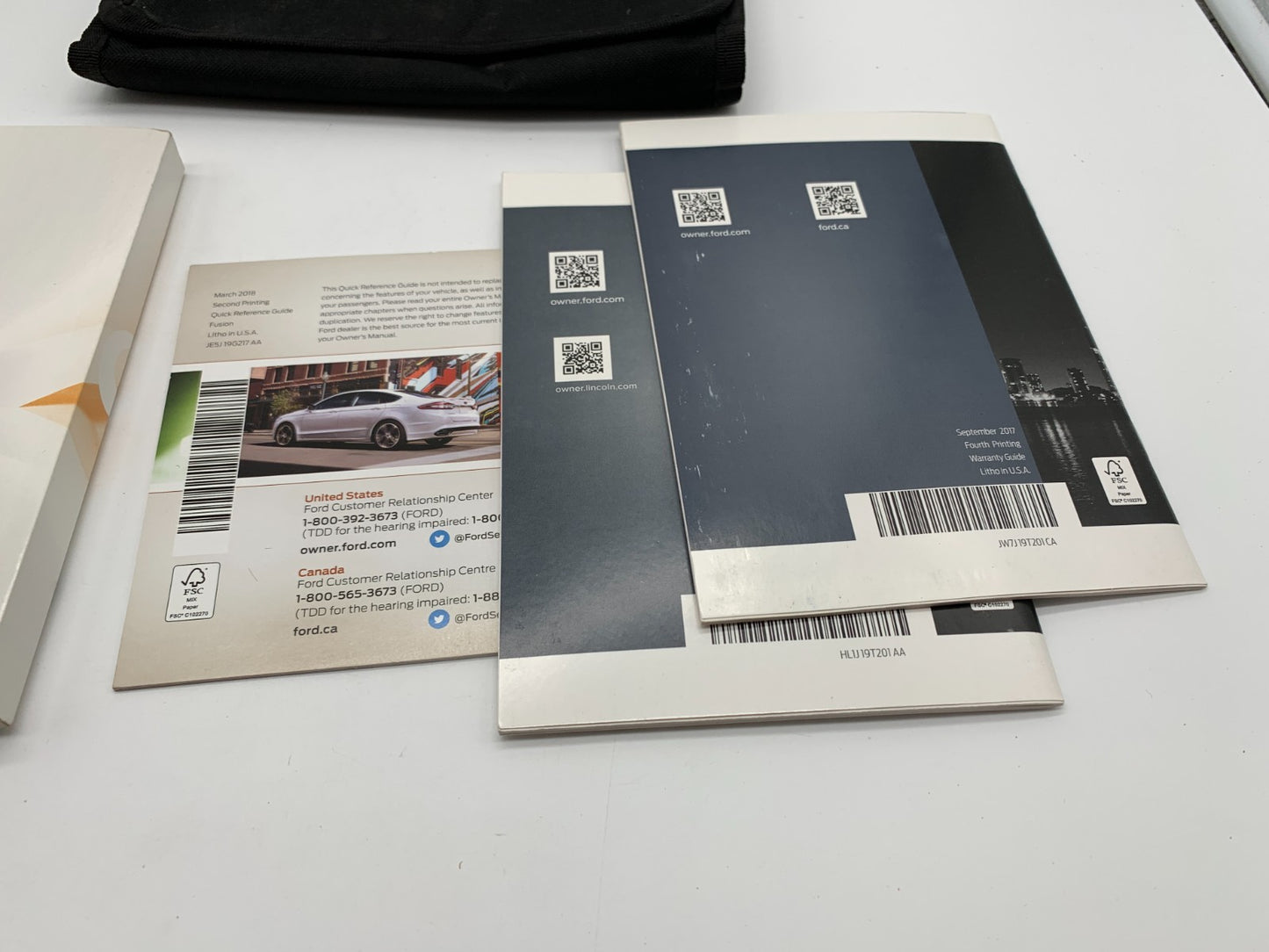 2018 Ford Fusion Owners Manual Set with Case OEM A01B44012