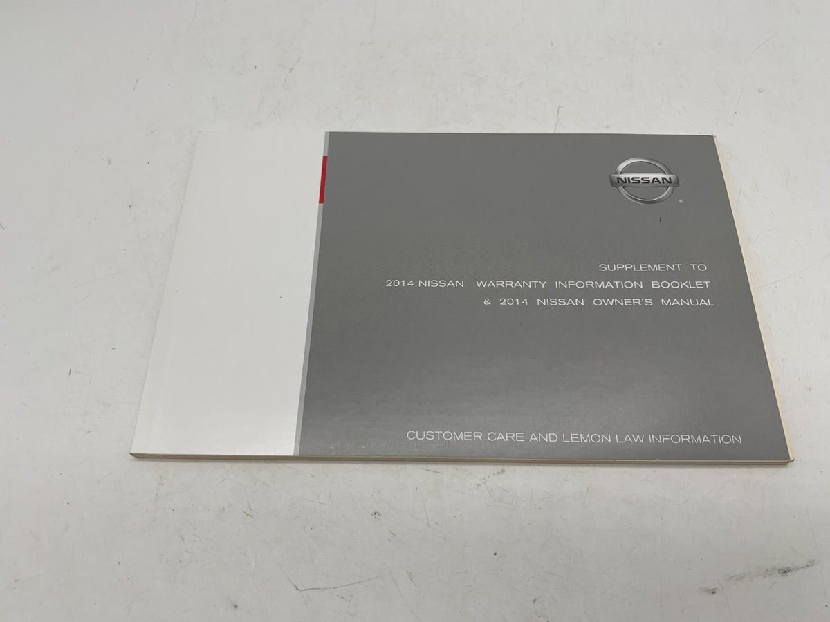 2014 Nissan Quest Owners Manual Set with Case OEM