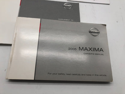 2005 Nissan Maxima Owners Manual Set with Case OEM B03B43002