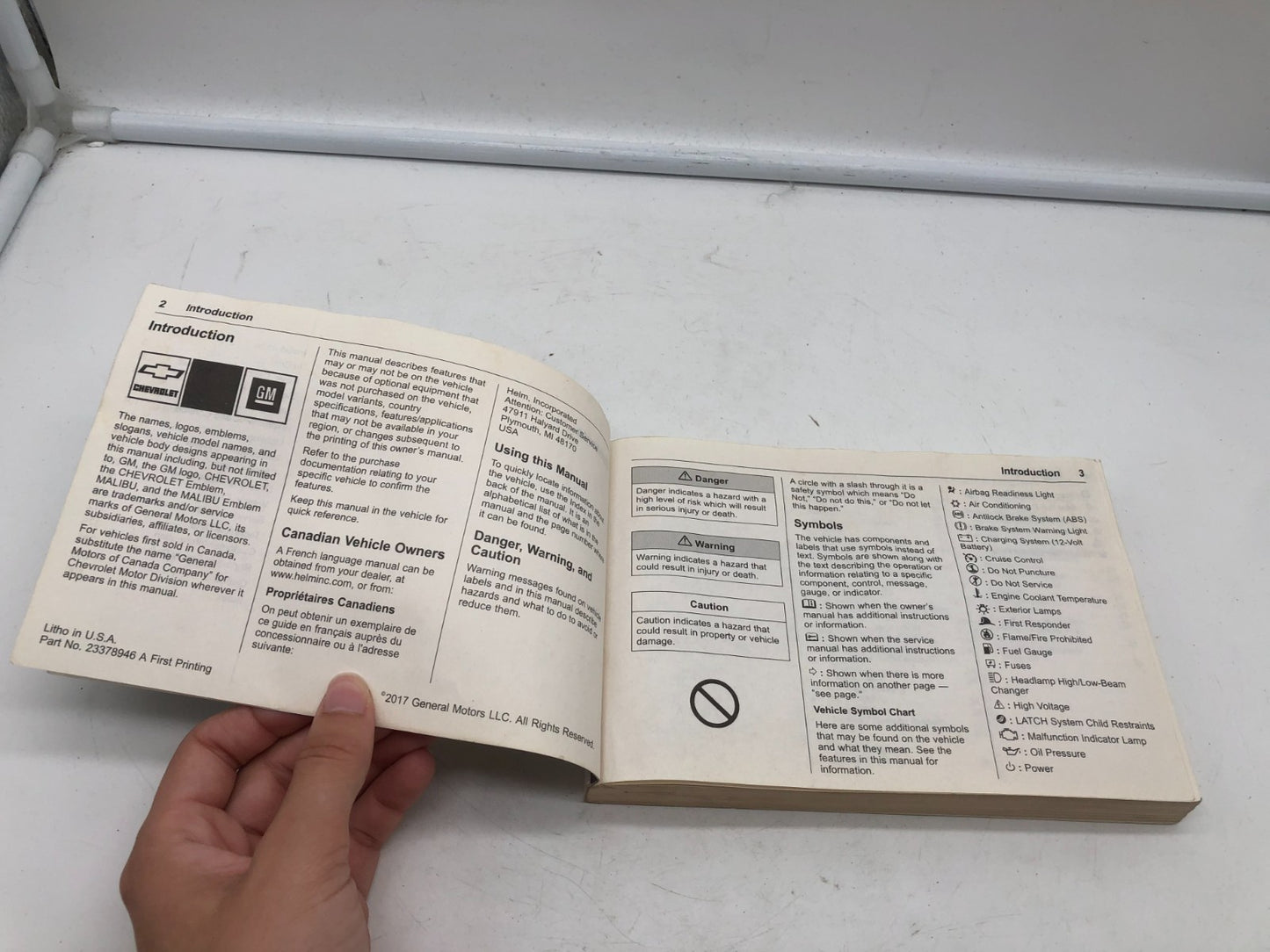 2018 Chevrolet Malibu Owners Manual OEM A01B28066