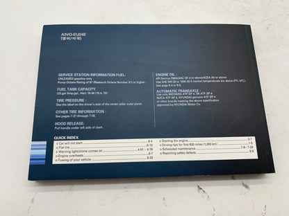 2012 Hyundai Azera Owners Manual Set with Case OEM A03B20006