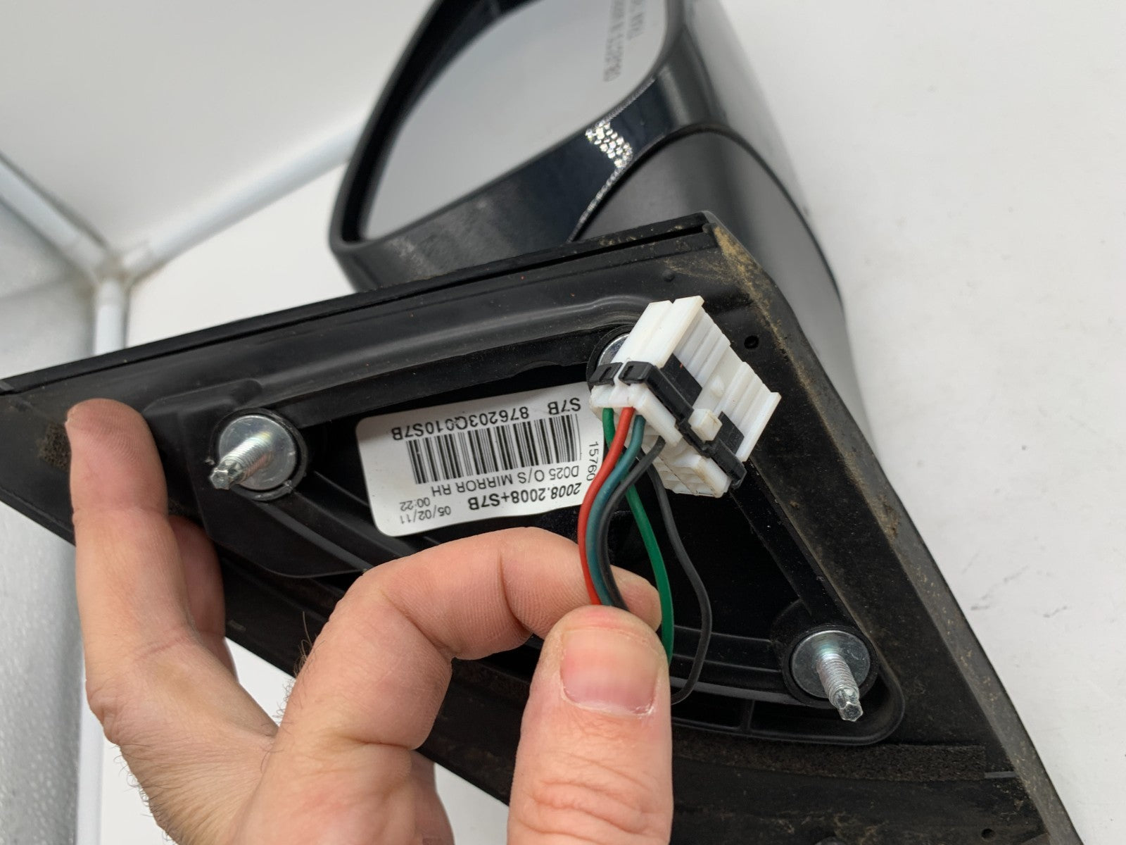 2011-2014 Hyundai Sonata Passenger Side Power Door Mirror Black OEM D01B65014