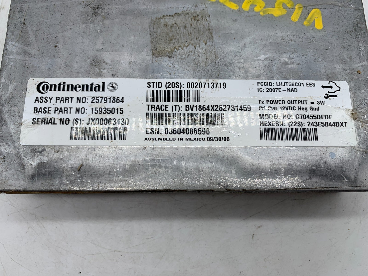 2007-2008 Cadillac Escalade EXT Satellite Radio Receiver Module OEM A03B14052