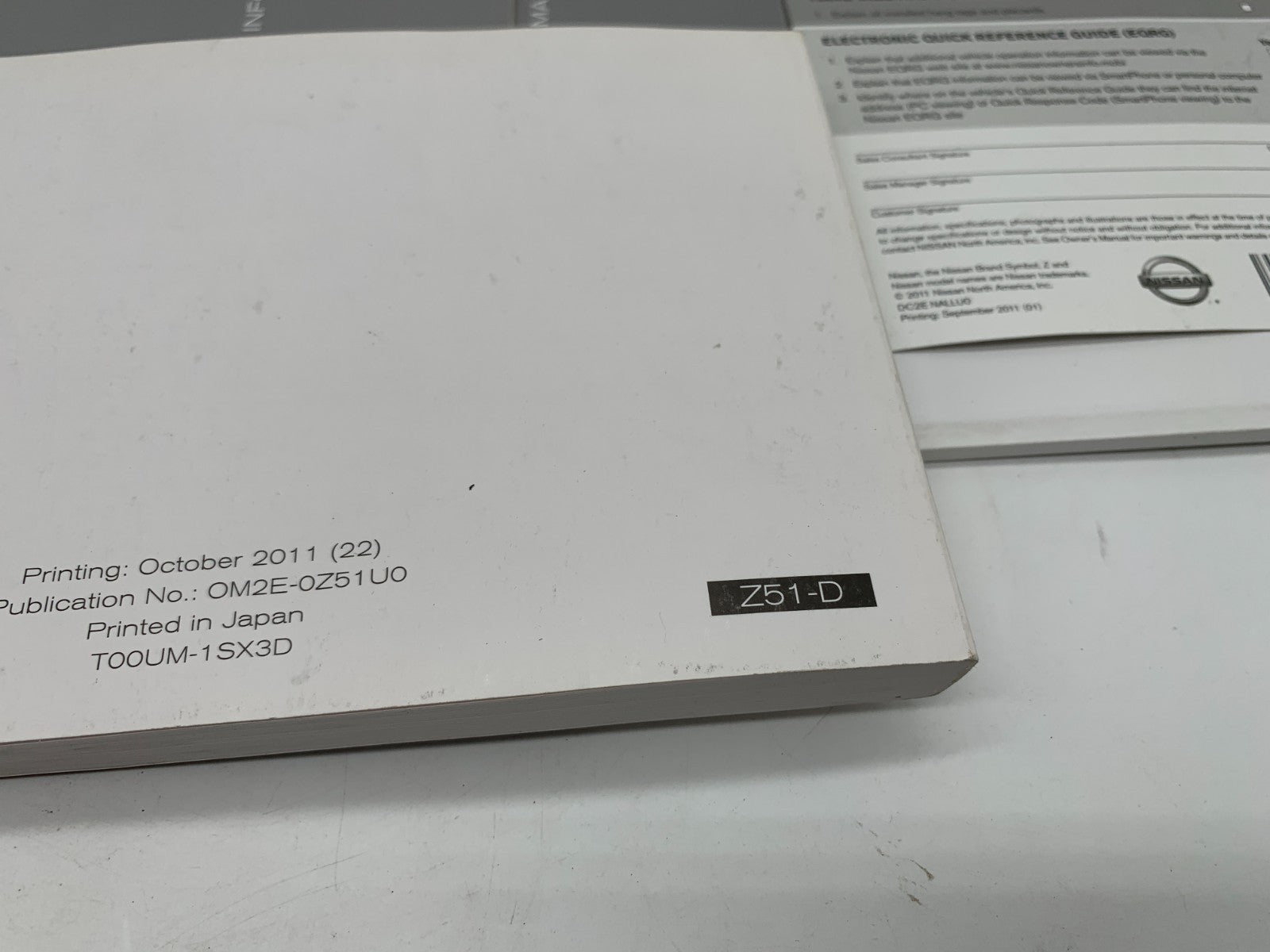 2012 Nissan Murano Owners Manual Set with Case OEM