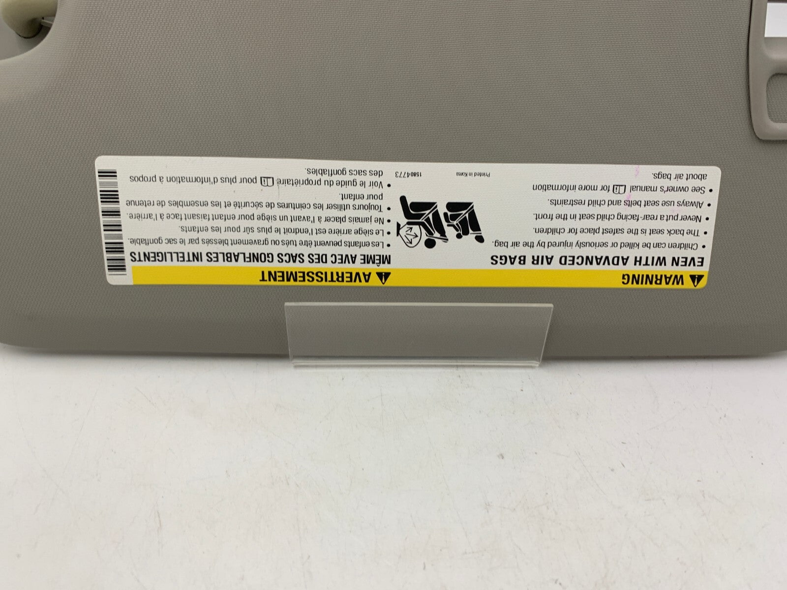 2011-2016 Chevrolet Cruze Passenger Sun Visor Gray OEM A02B03026