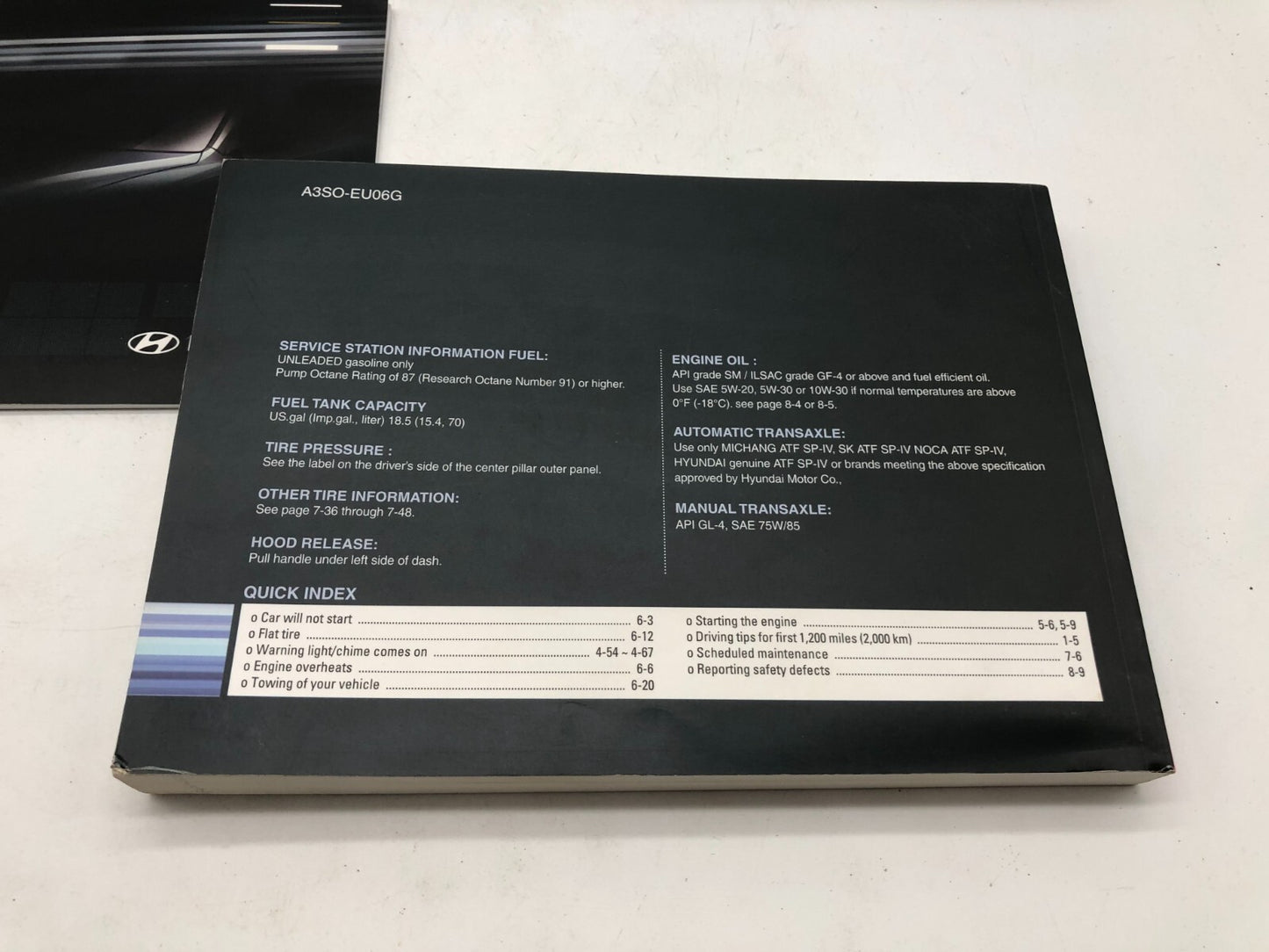 2011 Hyundai Sonata Owners Manual Set with Case OEM A02B03033