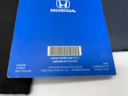 2016 Honda Odyssey Owners Manual Set with Case OEM