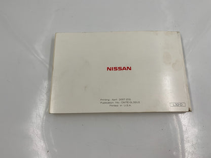 2007 Nissan Altima Owners Manual OEM D04B33083
