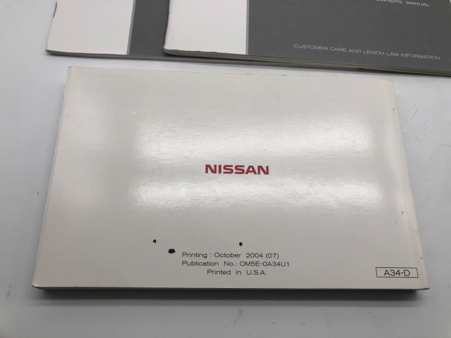 2005 Nissan Maxima Owners Manual Set with Case OEM B03B43002