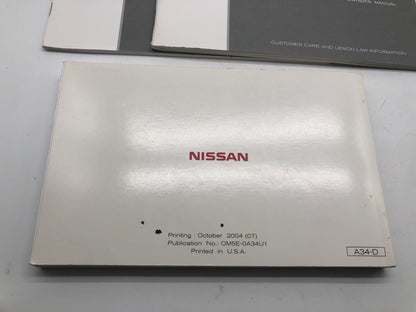 2005 Nissan Maxima Owners Manual Set with Case OEM B03B43002