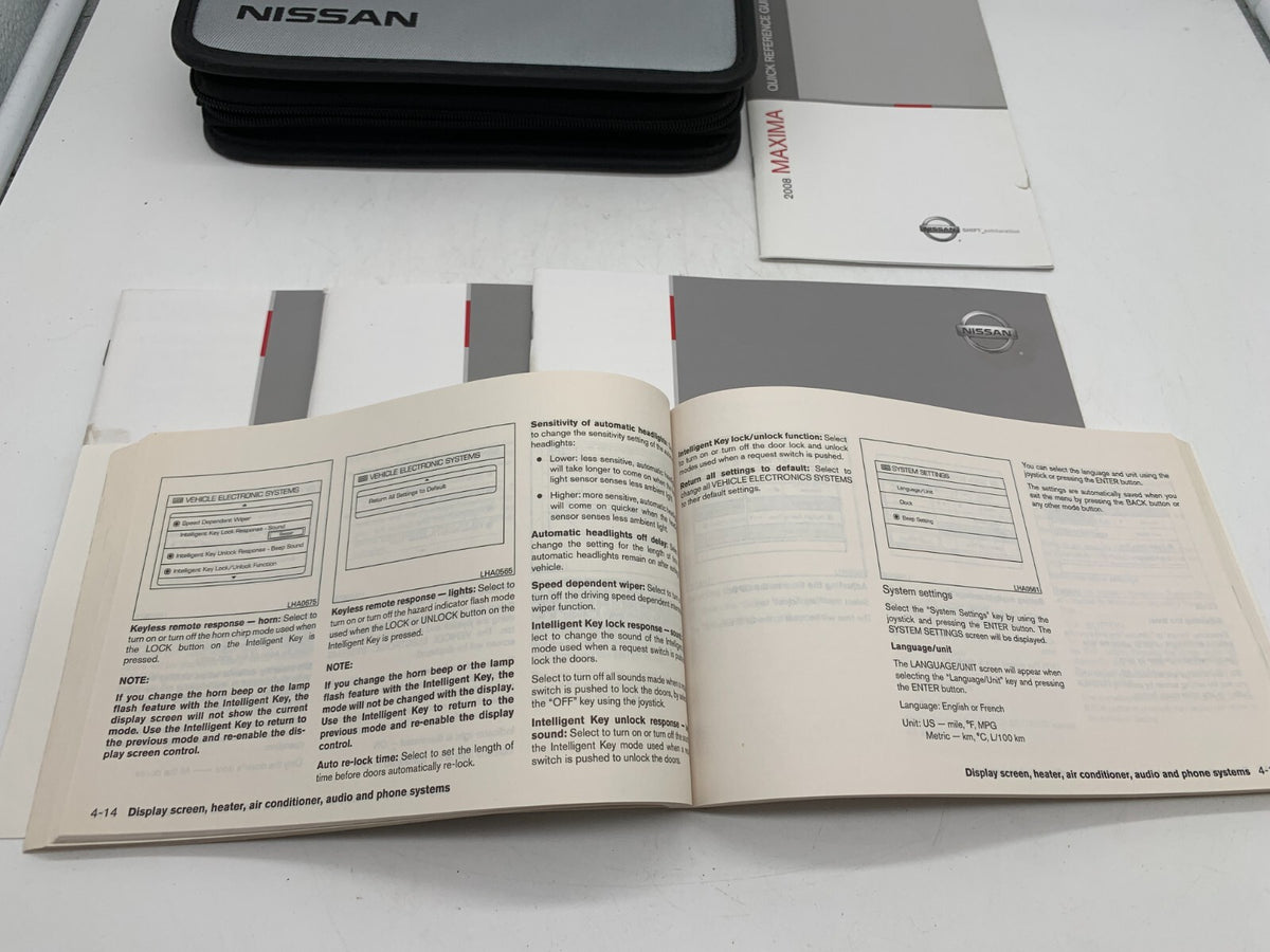2008 Nissan Maxima Owners Manual Set with Case OEM A04B08048