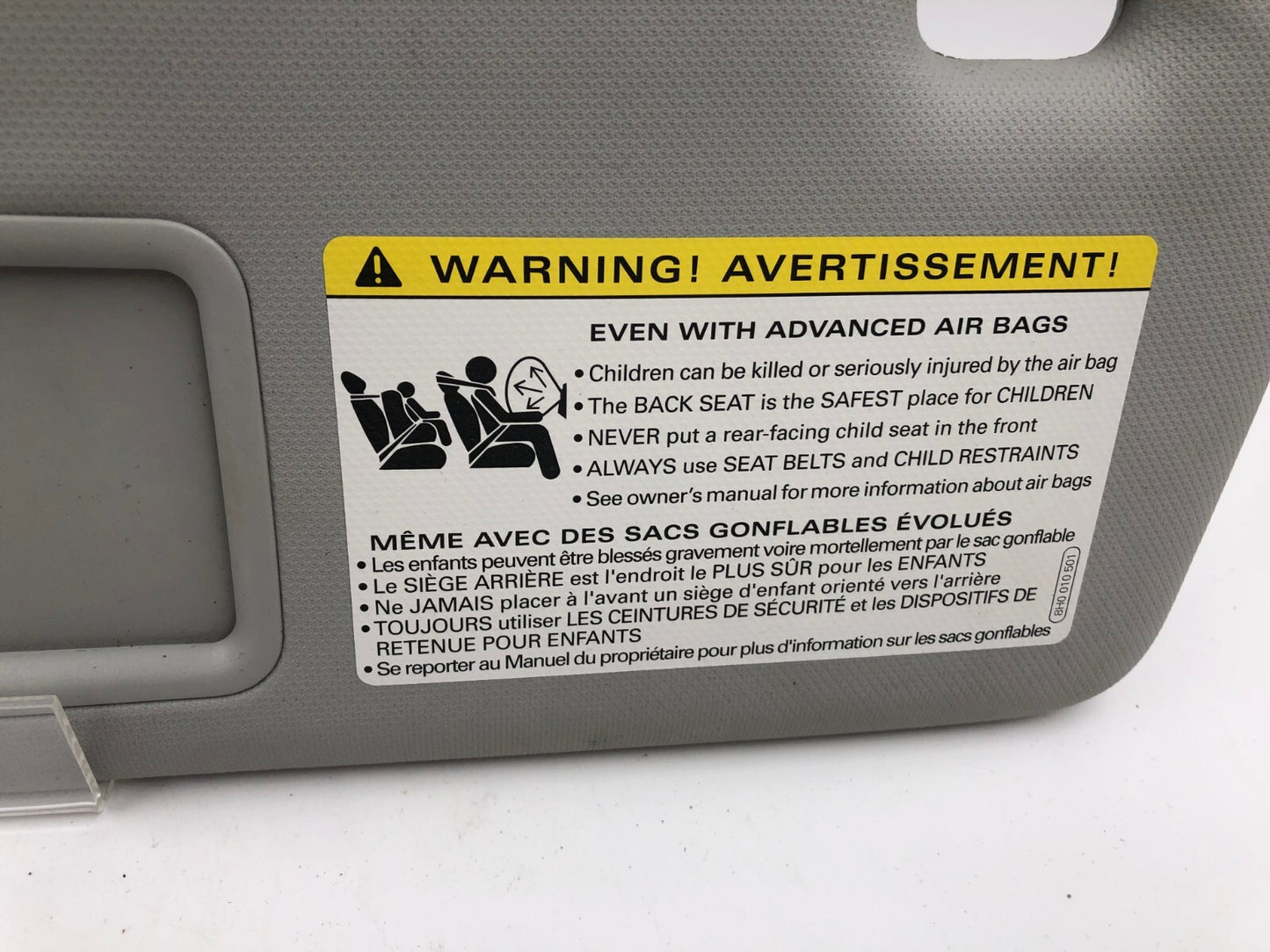 2013-2014 Audi Q5 Driver Sun Visor Gray OEM D02B20057