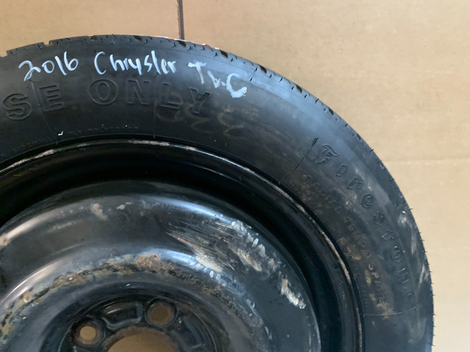 2012-2016 Chrysler Town & Country 17" Spare Tire Wheel Compact Donut T145/80R17